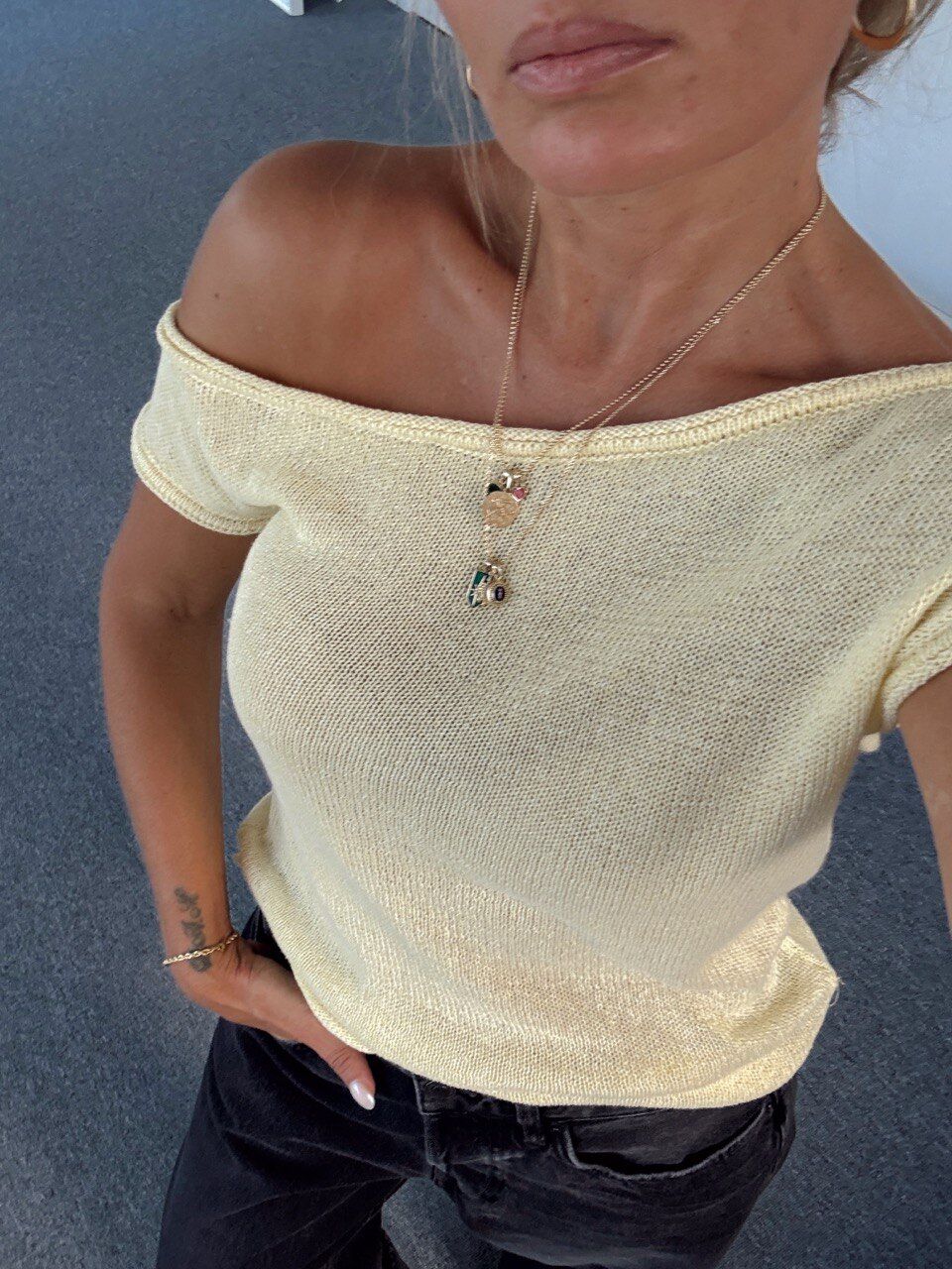 SARI KAYIK YAKA  MERSERİZE RİKO