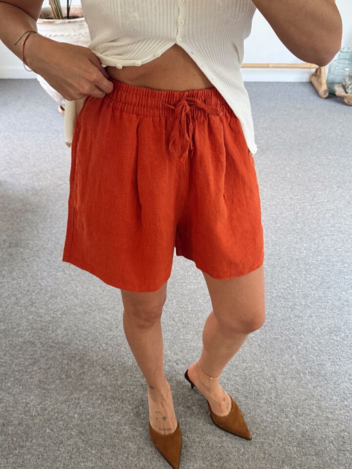 TURUNCU HAM KETEN ŞORT