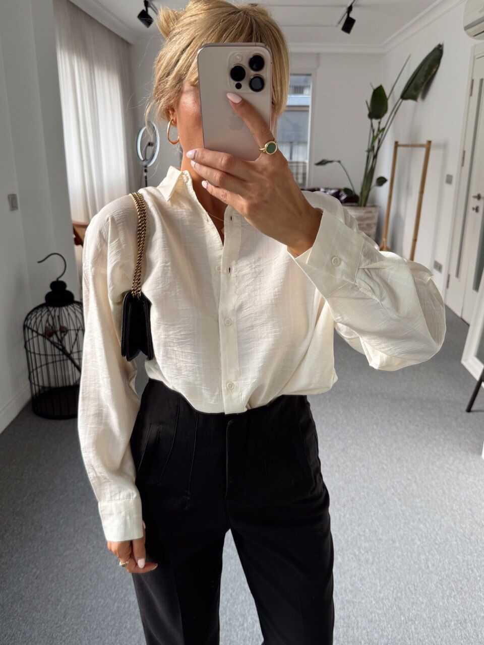 ÇİFT ÇİZGİLİ PAMUKLU GÖMLEK