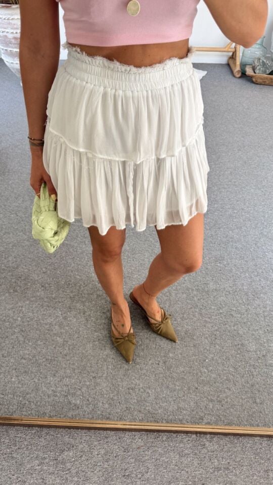 BUZ MAVİ BATİK YIKAMA İTHAL ETEK