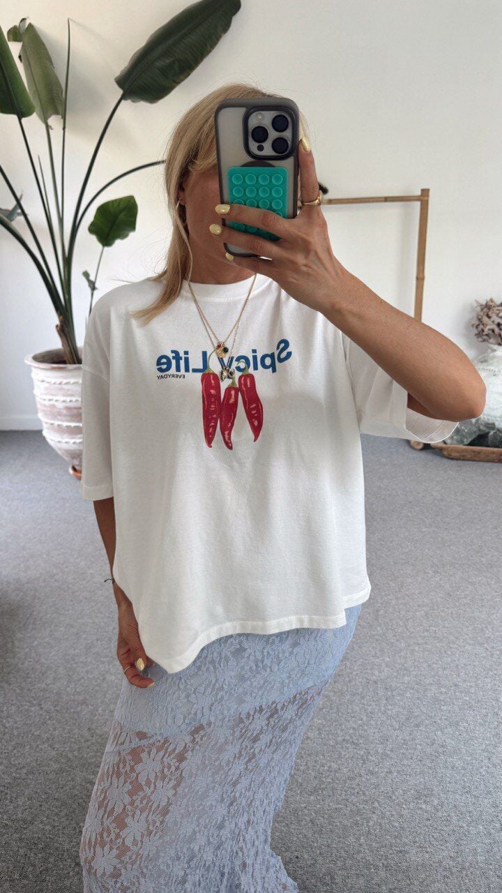 SPİCY LİFE BASKILI TSHİRT
