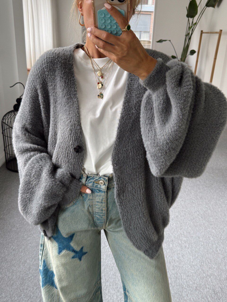 FÜME YUMUŞAK DOKULU V YAKA HIRKA