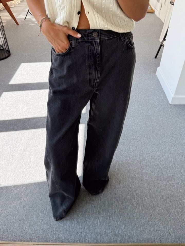 ANTRASİT RENGİ BARREL JEAN