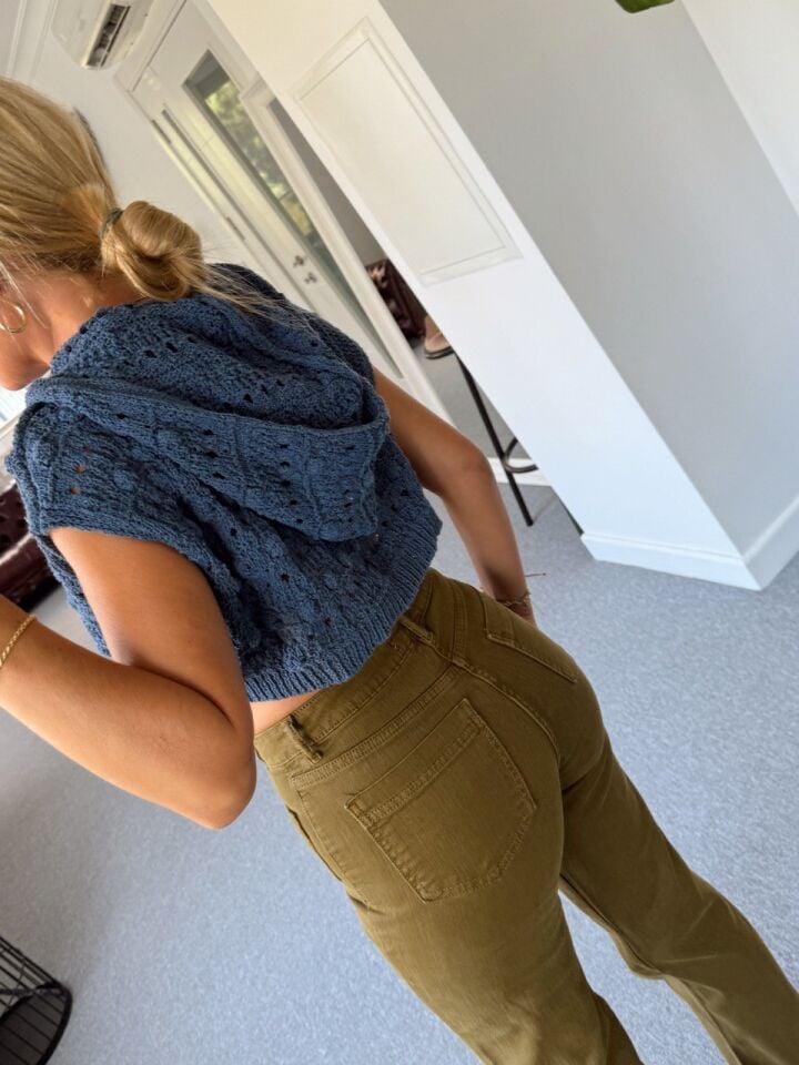 INDIGO MERSERIZE CROP TRİKO