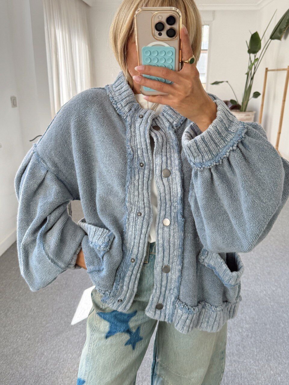 MAVİ DOKULU İTHAL CEKET HIRKA