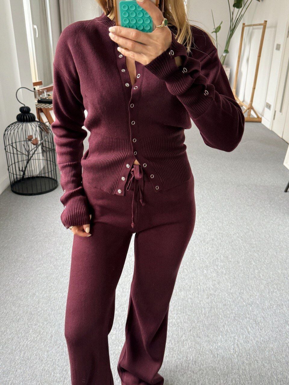 MÜRDÜM BEL DETAYLI TRİKO TAKIM