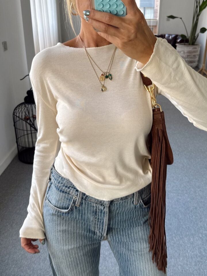 AÇIK SARI SONSUZ KUMAŞ BLUZ