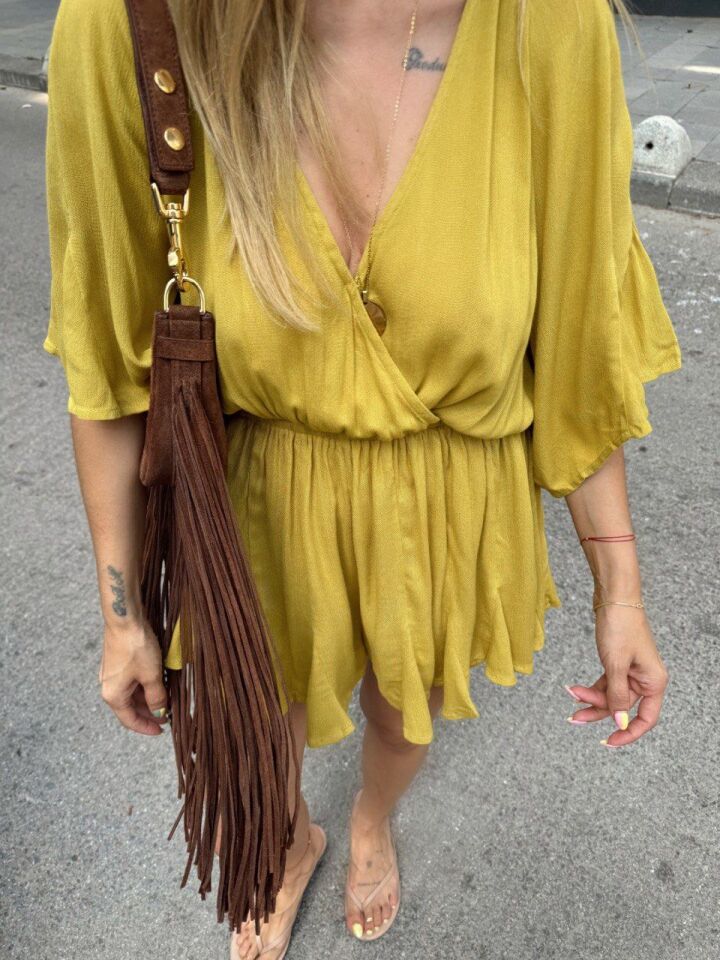 YAĞ YEŞİLİ SIRT DEKOLTELİ İTHAL TULUM