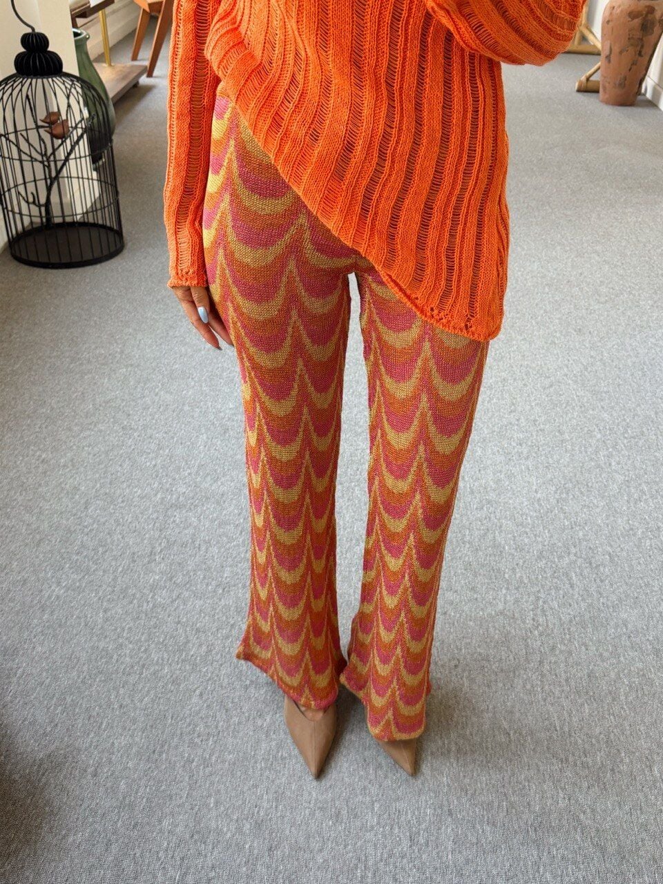 FLARED TRİKO PANTOLON