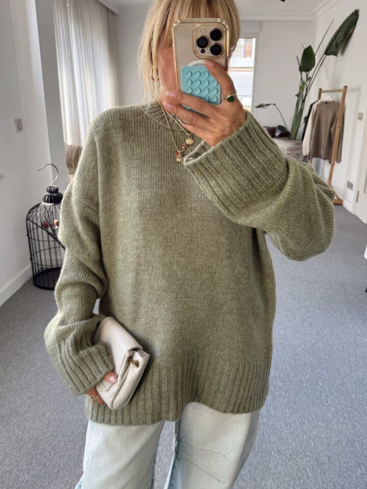 AÇIK YEŞİL TRİKO KAZAK