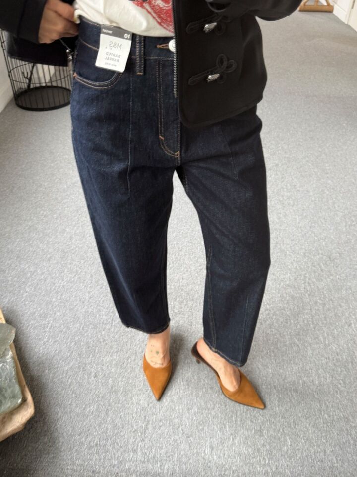 LACİVERT MID RISE BARREL JEAN