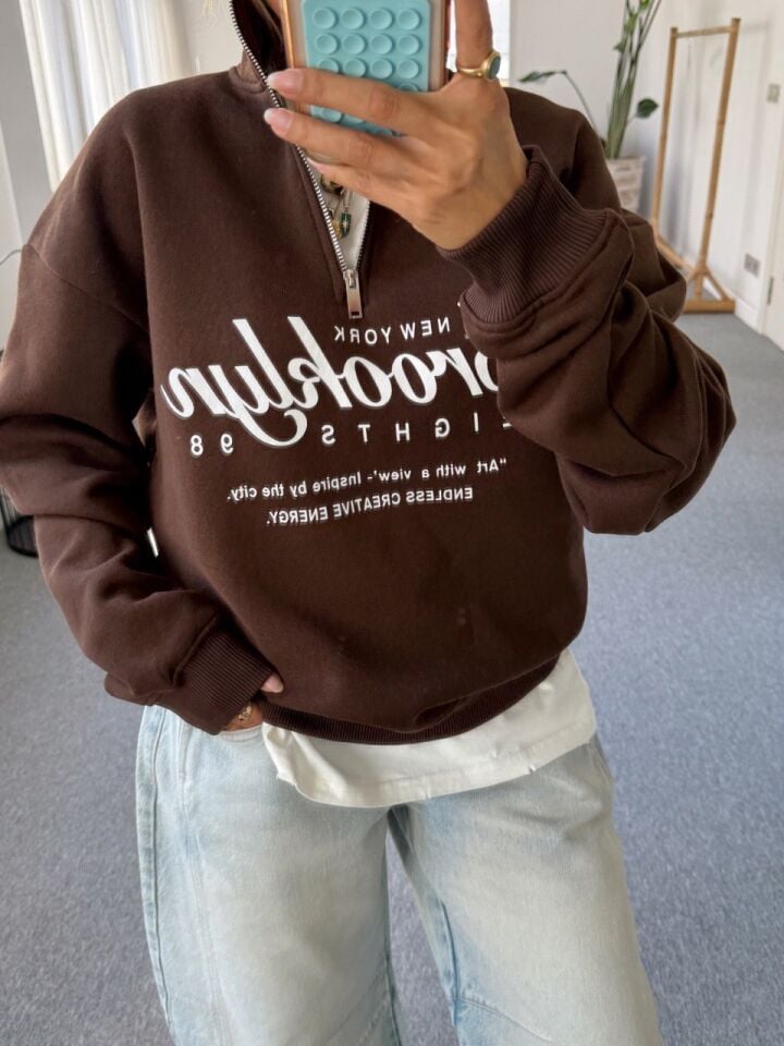 KAHVE BROOKLYN BASKILI SWEATSHIRT