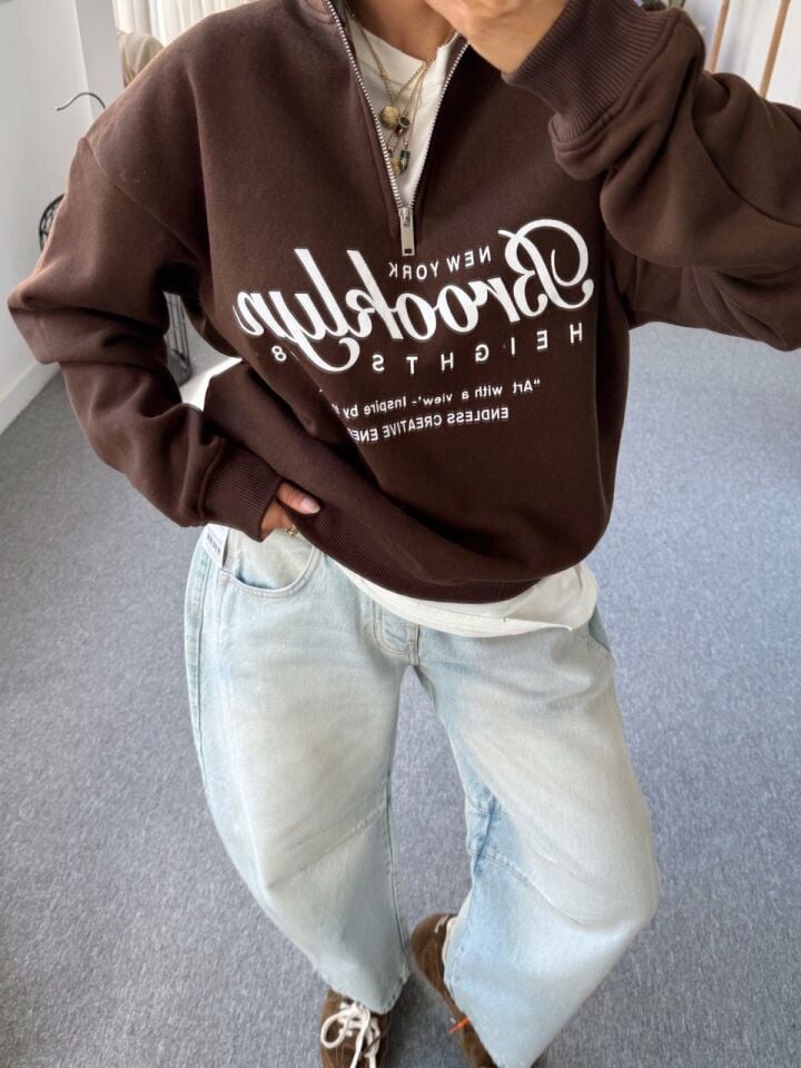 KAHVE BROOKLYN BASKILI SWEATSHIRT