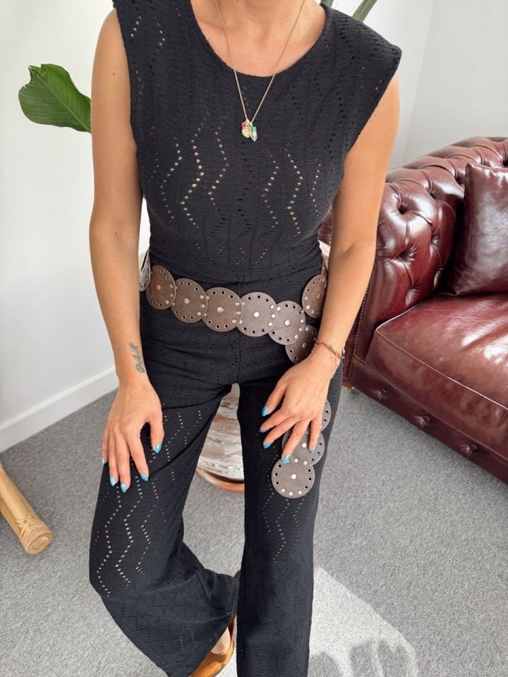 SİYAH KOLSUZ ASTARLI TULUM