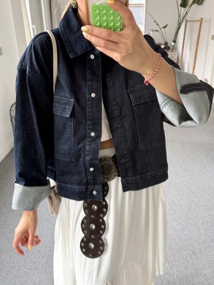 KOYU LACİVERT DENIM CEKET