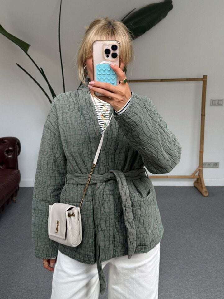 KAPİTONE KUŞAKLI İTHAL CEKET