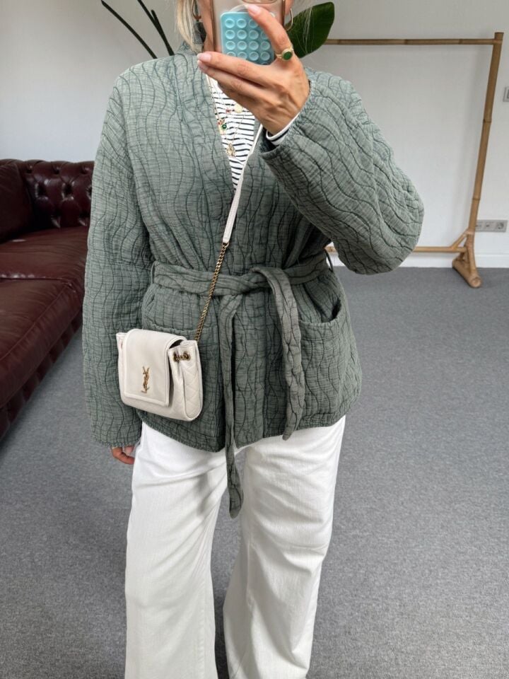 KAPİTONE KUŞAKLI İTHAL CEKET