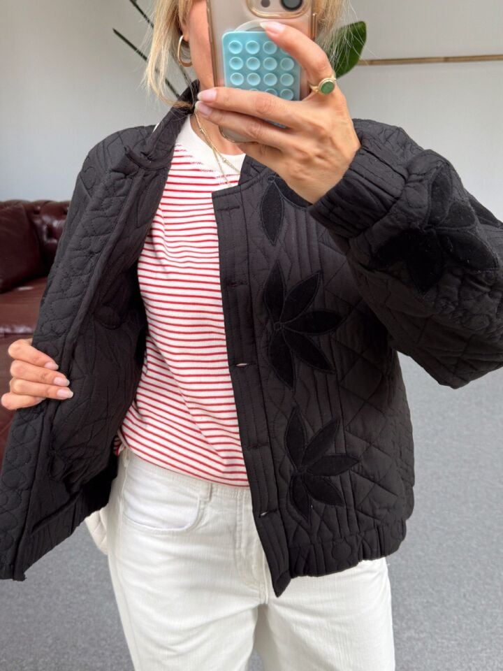 SİYAH İŞLEMELİ  İTHAL CEKET