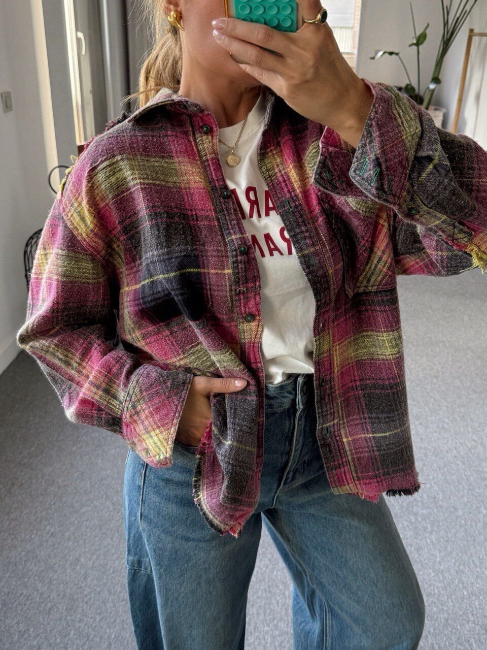 PEMBE EKOSELİ İTHAL ODUNCU GÖMLEK