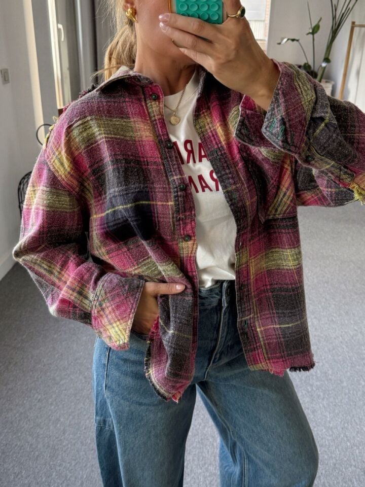 PEMBE EKOSELİ İTHAL ODUNCU GÖMLEK