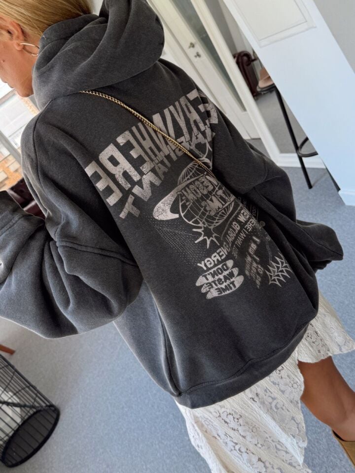 ANTRASİT EVERYWHERE BASKILI SWEATSHIRT