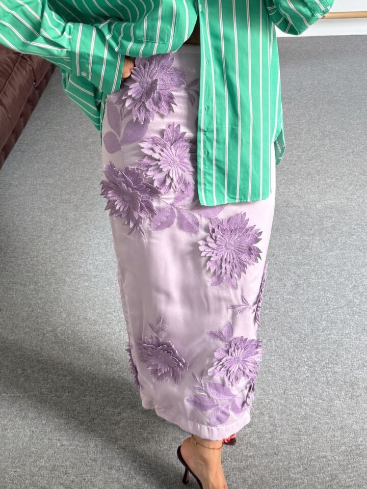 ORGANZE KUMAŞ ASTARLI İTHAL ETEK