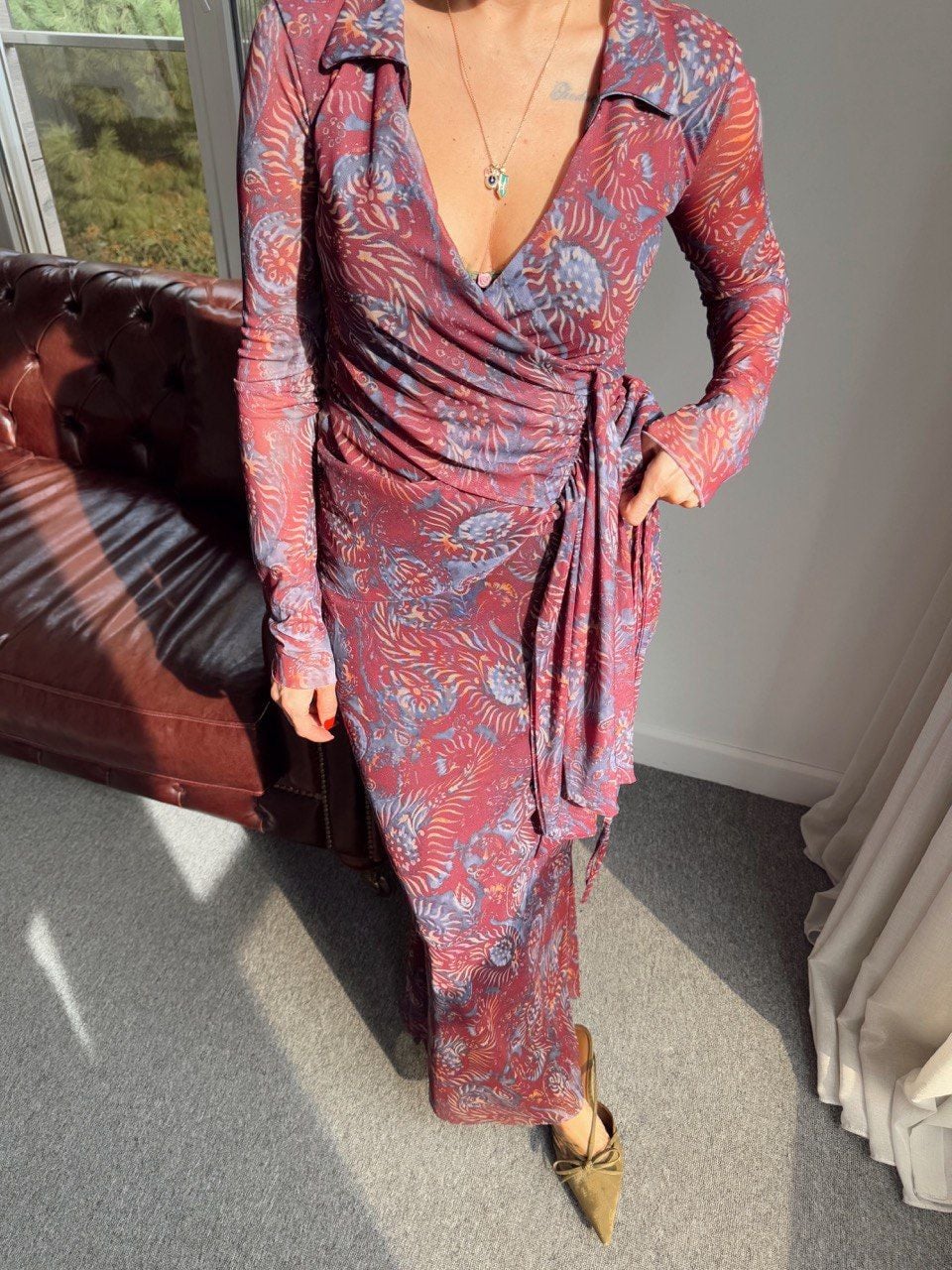 BORDO DESENLİ ETEK BLUZ TAKIM