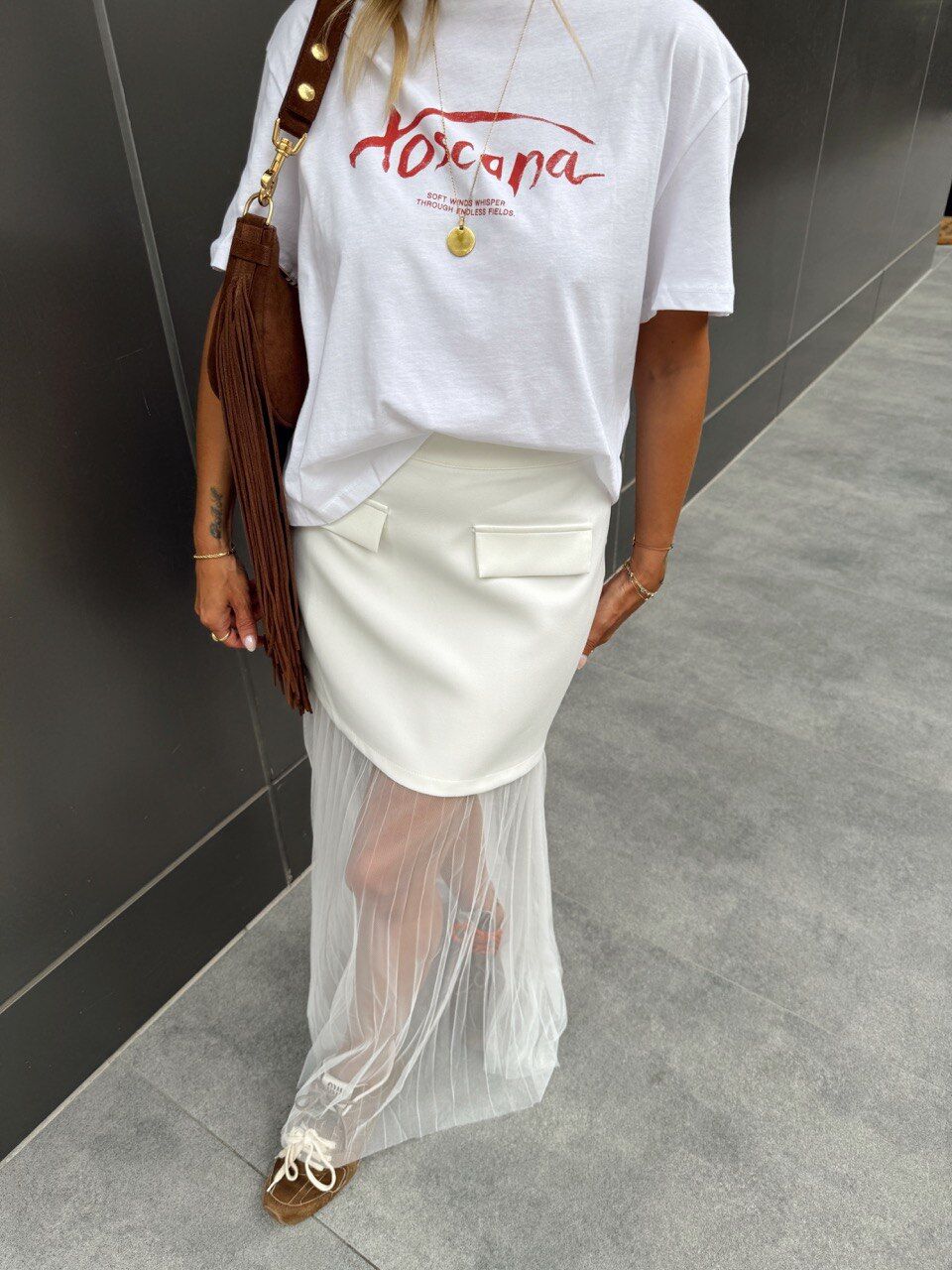 BEYAZ TÜL DETAY ETEK