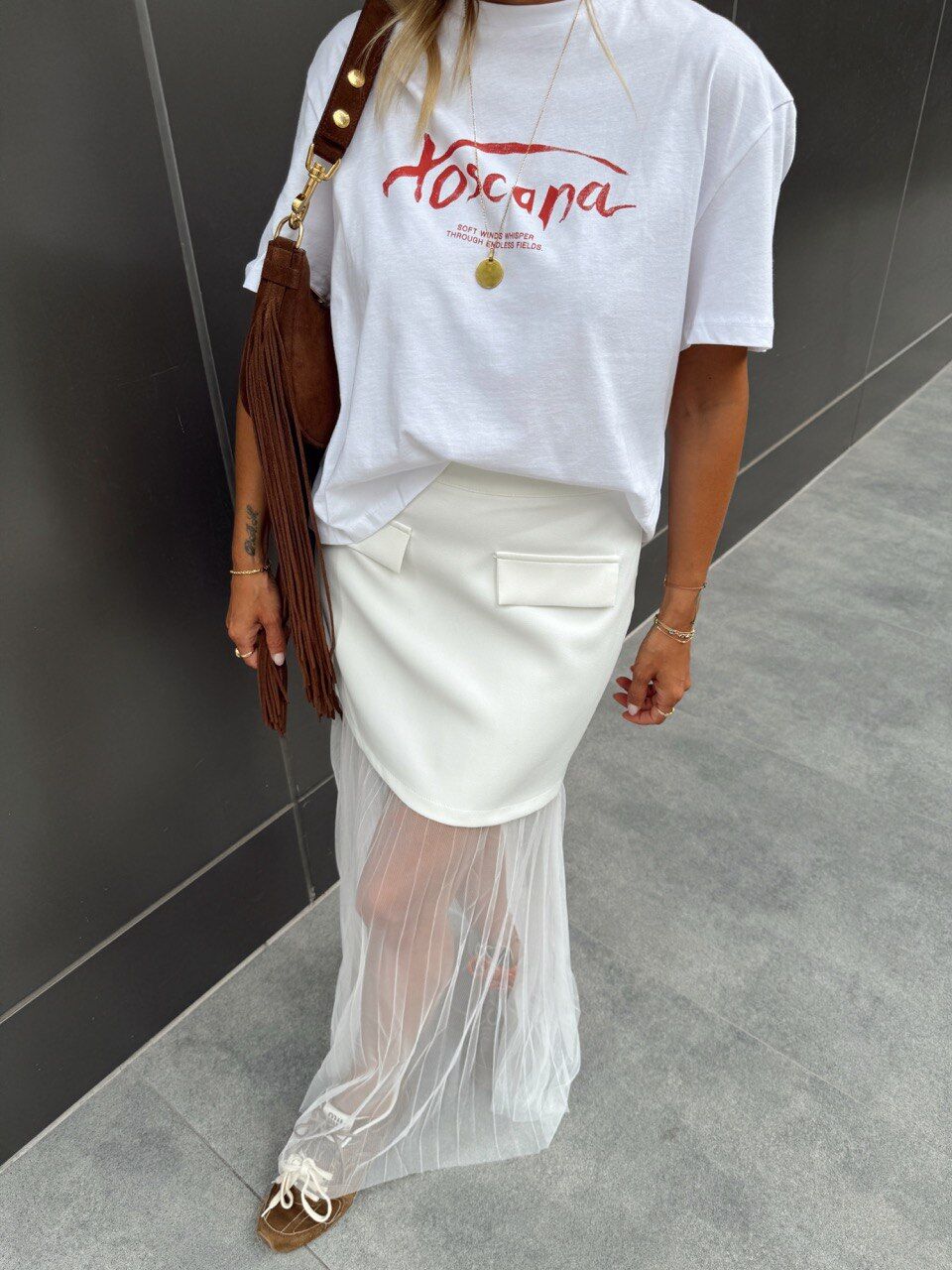 BEYAZ TÜL DETAY ETEK