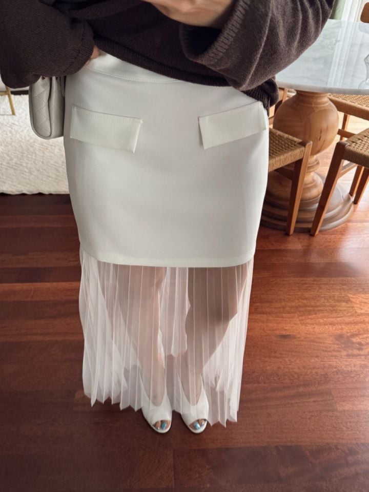 BEYAZ TÜL DETAY ETEK