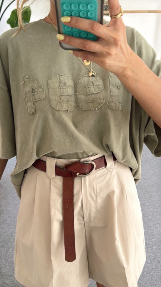 HAKİ PAMUKLU BASIC TSHIRT