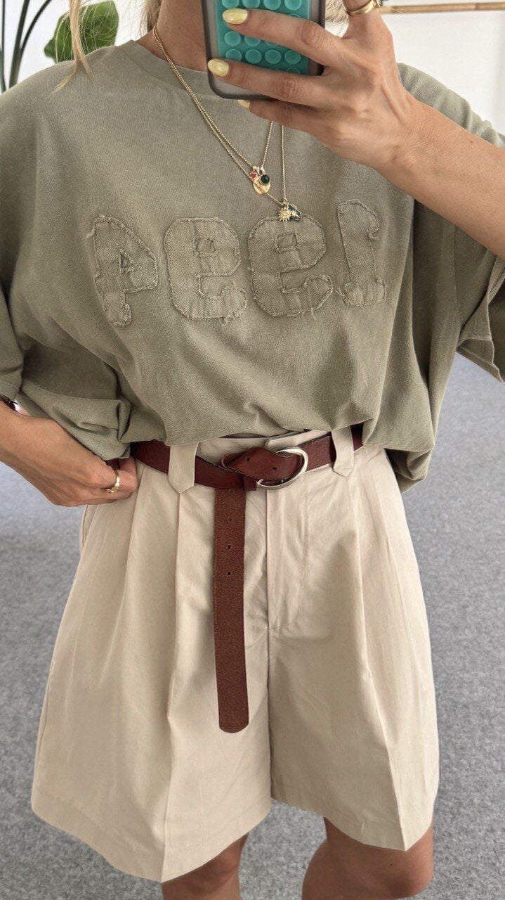 HAKİ PAMUKLU BASIC TSHIRT