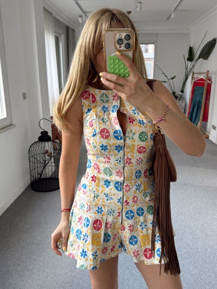 SARI DESENLİ DENIM ITHAL TULUM