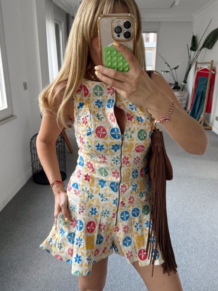 SARI DESENLİ DENIM ITHAL TULUM