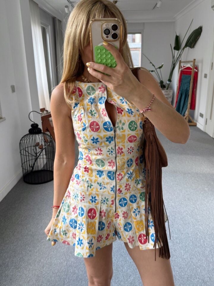 SARI DESENLİ DENIM ITHAL TULUM