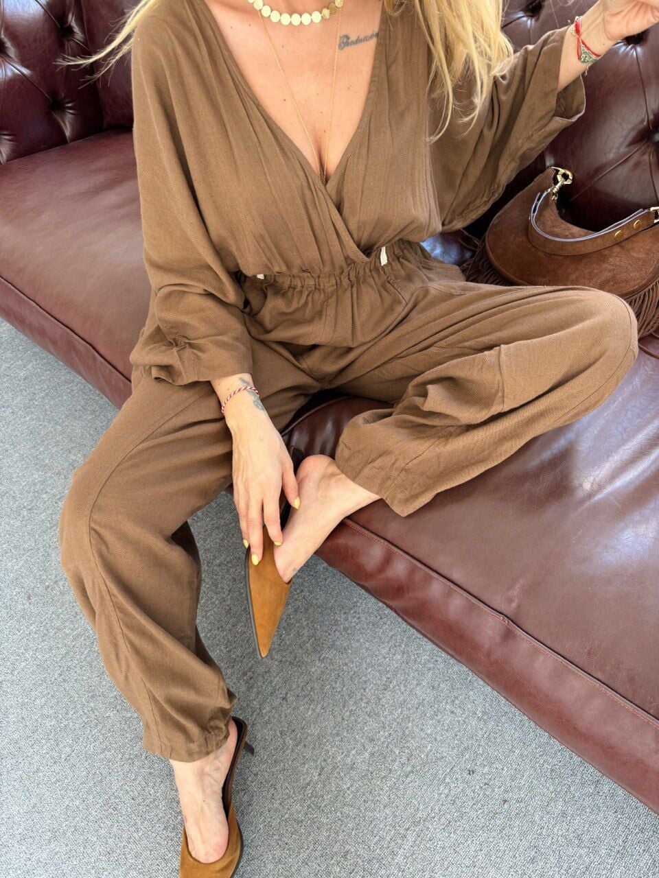 KAHVE KETEN PAMUKLU İTHAL TULUM