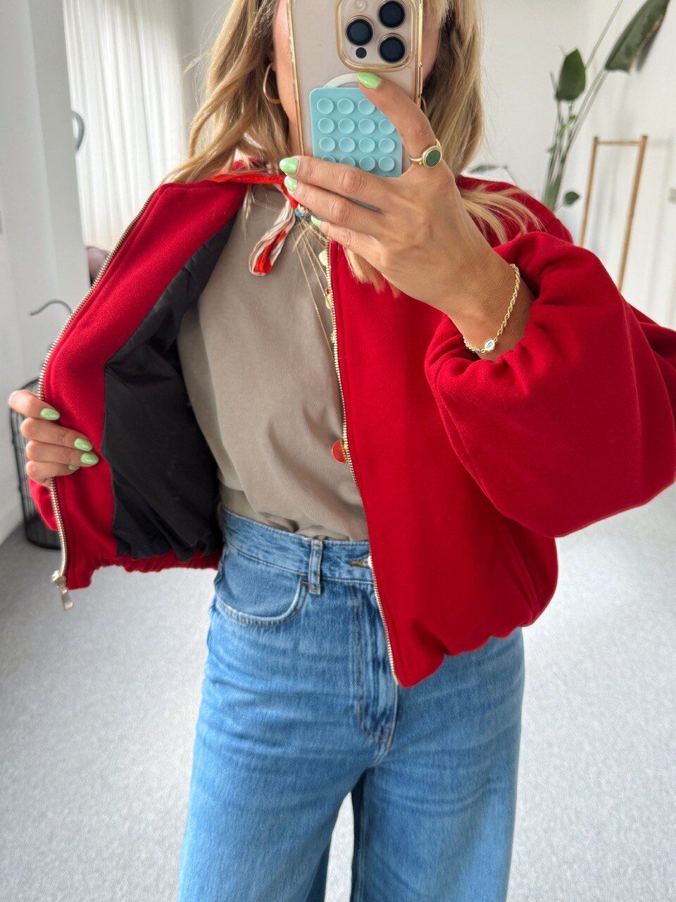 KIRMIZI KAŞE BOMBER CEKET