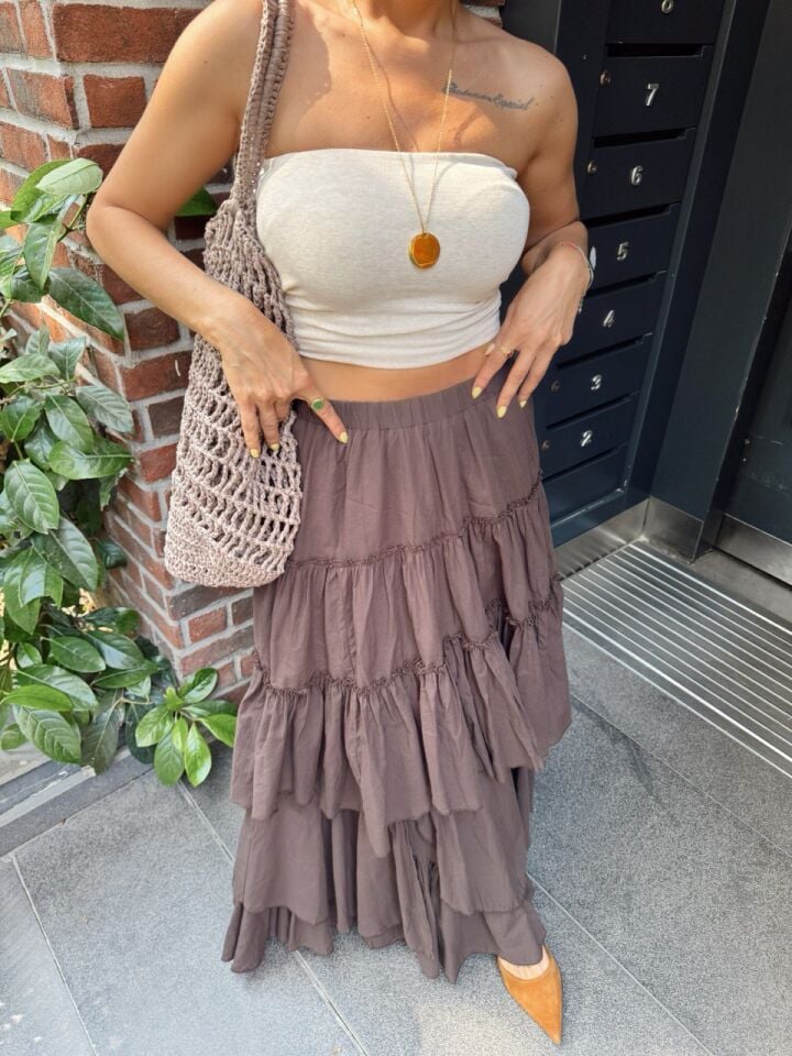 VİZON RATTAN SHOPPER ÇANTA