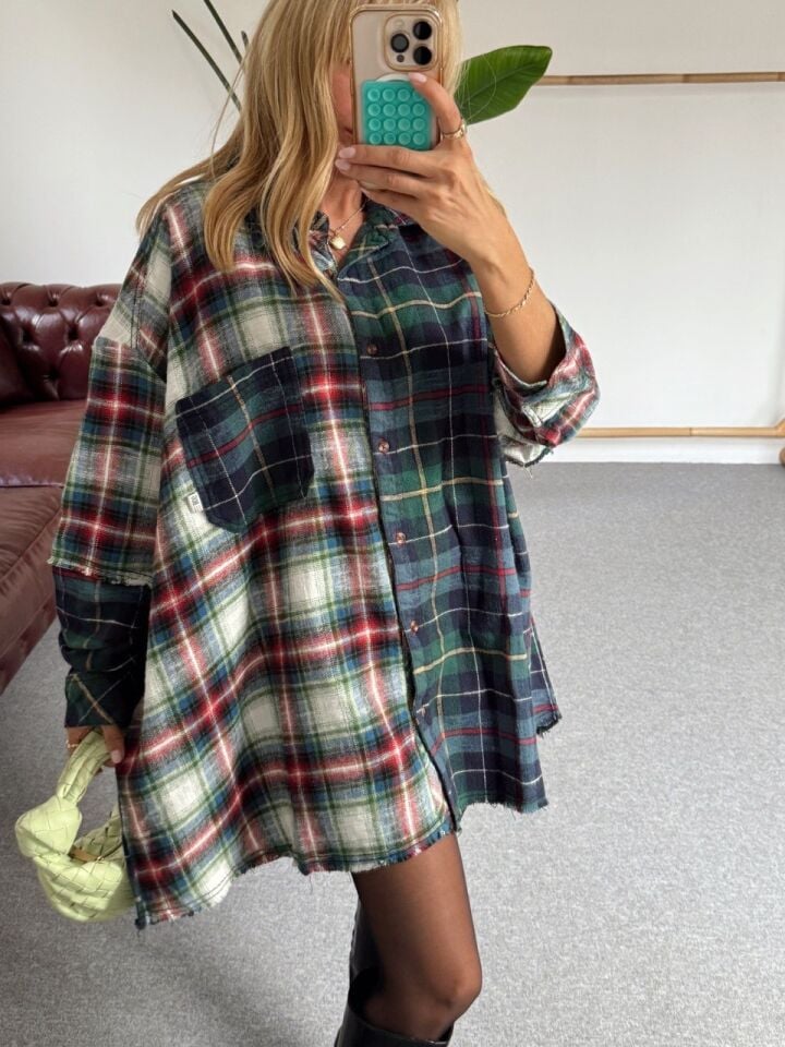 KOYU YEŞİL EKOSELİ ODUNCU İTHAL ELBİSE