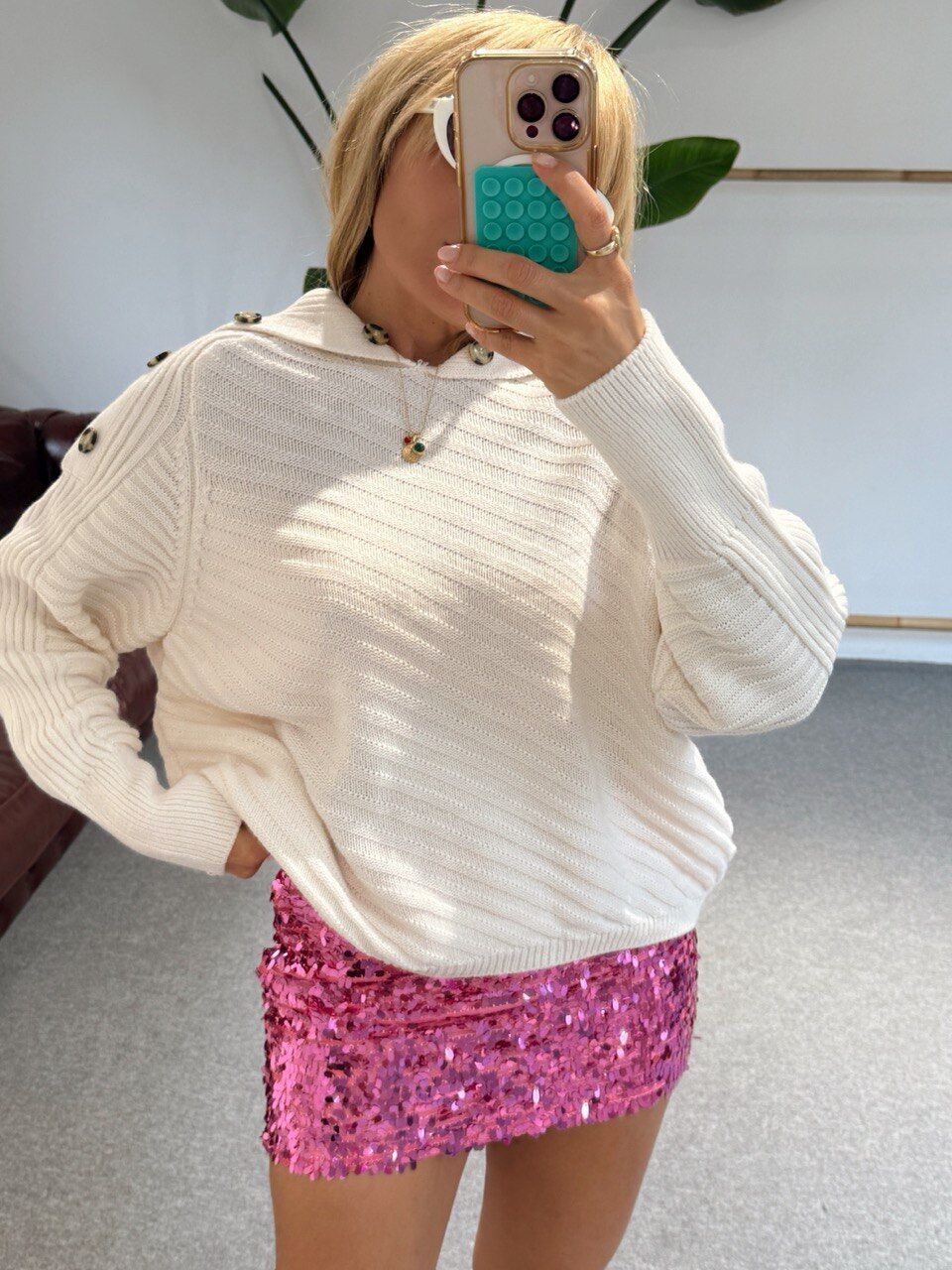 PEMBE PAYETLİ MİNİ İTHAL ETEK