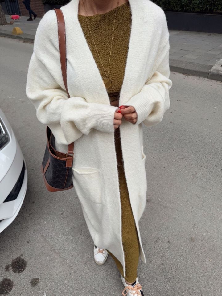 EKRU CEPLİ UZUN HIRKA
