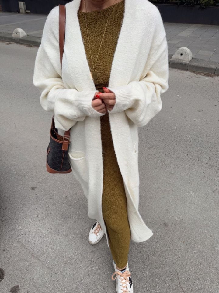 EKRU CEPLİ UZUN HIRKA