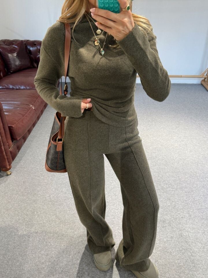 HAKİ TRİKO PANTOLON TAKIM