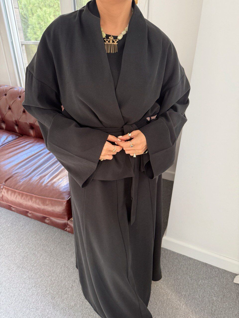 SİYAH TENSEL KUMAŞ CEKET ELBİSE TAKIM ( ÖN SİPARİŞ )