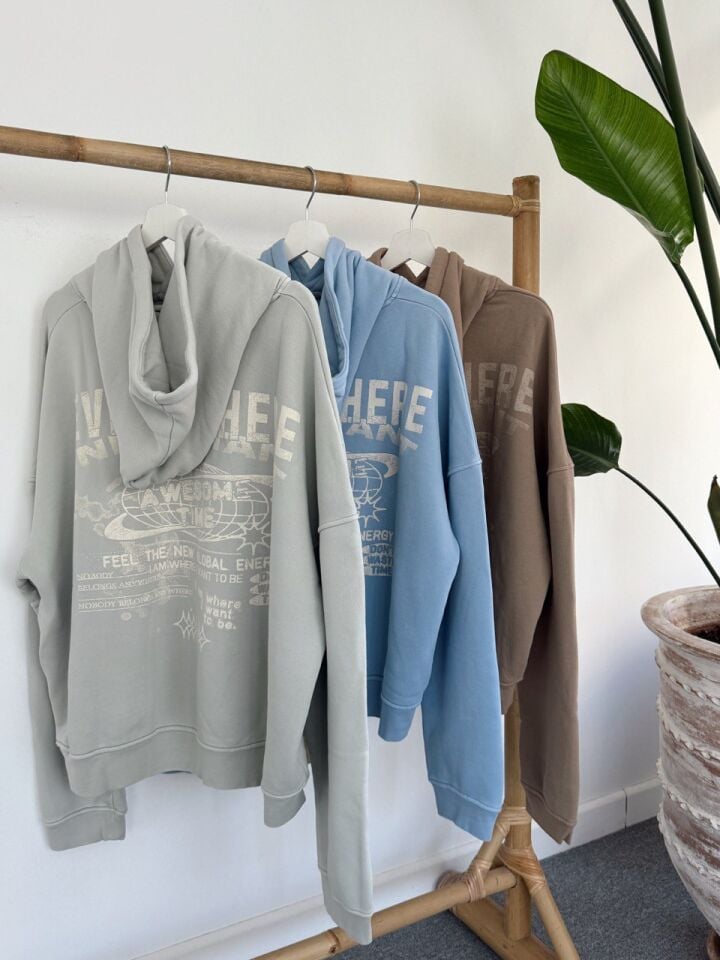 YEŞİL EVERYWHERE BASKILI SWEATSHIRT