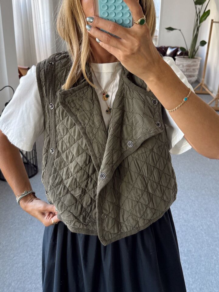 HAKİ KAPİTONE KOLSUZ İTHAL YELEK