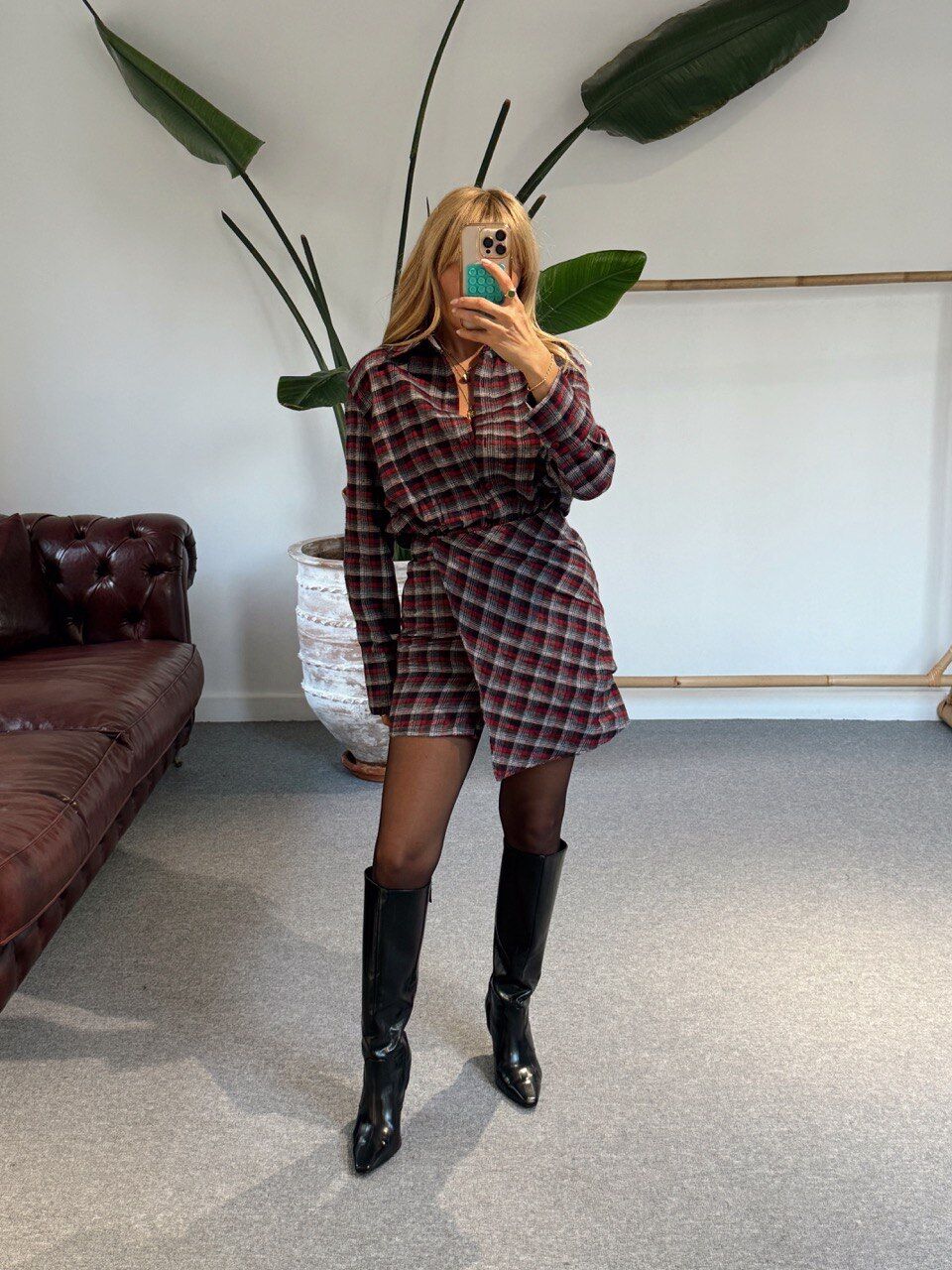 KIRMIZI ETEKLİ GÖMLEK ELBİSE