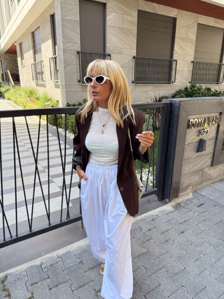 KAHVERENGİ OVERSIZE BLAZER CEKET