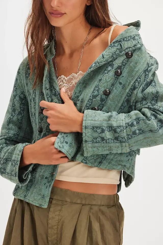 YEŞİL JAKARLI İTHAL CEKET