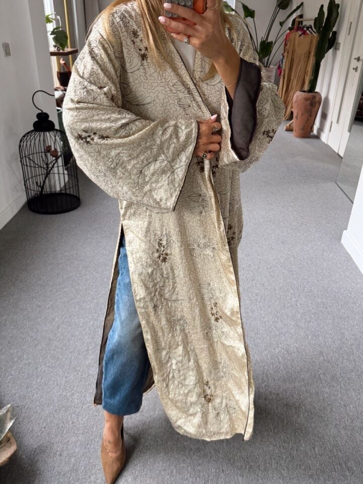 SATEN ASTARLI İTHAL KAFTAN